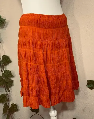 Max Studio Burnt Orange Tiered A Line Skirt
