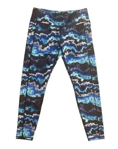 CVG Constantly varied gear women's XL storm leggings crop blue pockets gym worko