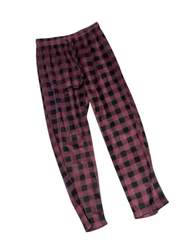 Cuddl Duds Maroon/Purple & Black Buffalo Plaid Fleece Pajama Pants