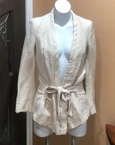 ZARA  Basic beige v neck wrap blazer jacket