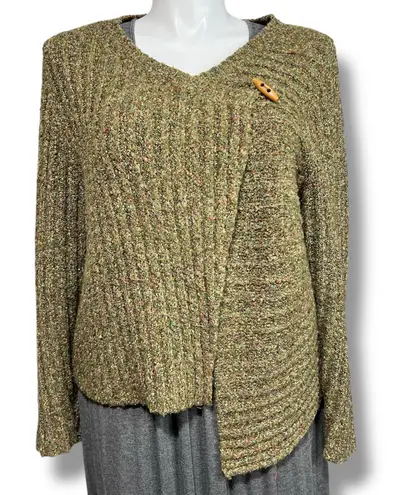 Royal Robbins Womens Thick Knit Cardigan Sweater Asymmetrical Toggle Closure XL