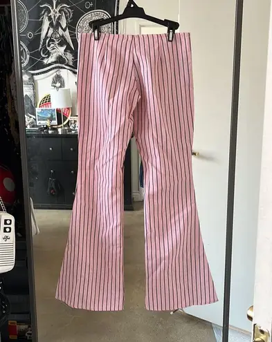 Boutique Pink/Blk Striped Bell Bottom