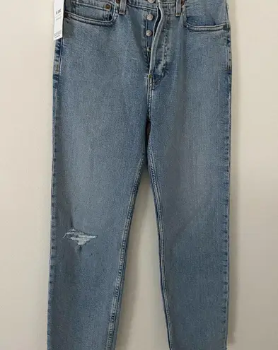 RE/DONE NWOT Comfort Stretch High Rise Stove Pipe Denim in Cloudy Blue Sz 28