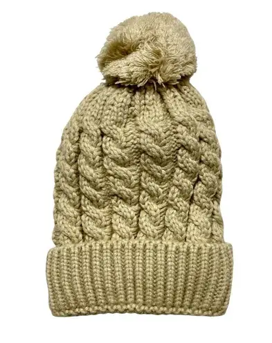 NEW Thermal Lined Cable Knit Fall/Winter Beanie Pom Pom Hat