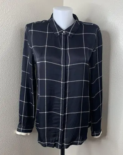 Scotch & Soda Maison Black Plaid Button Up Long Sleeve Women’s Sz L