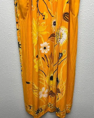 Womens Floral Gardencore Cottagecore Festival Vacation Cruise Beach Sun Dress M Yellow Size M