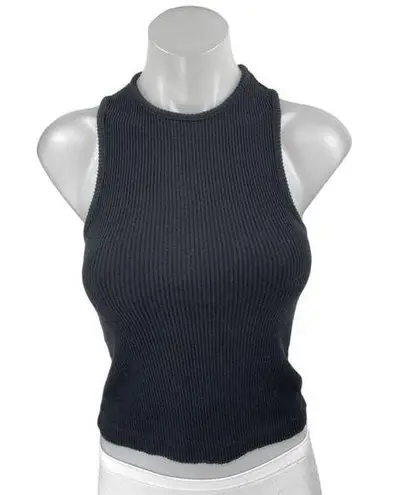 Oak + Fort Black Ribbed Knit Sleeveless High Neck Racerback Tank Top Size XS