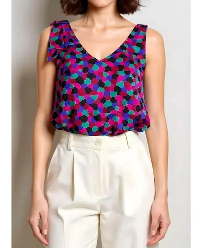 Sézane Aelys Silk Top, Mosaic Print, FR34/US2