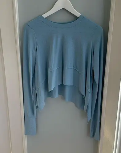 Free People Movement Tempo Long-Sleeve Tee in Teal Grey