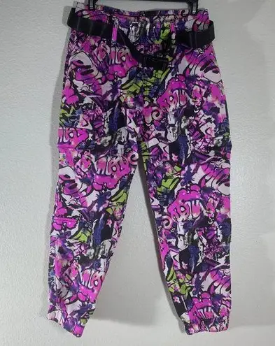 VIP Jeans Graffiti Streetwear Print Stretch Cargo Jogger Pants in Size 7 or 28 White