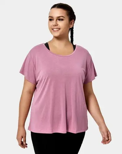 Halara Plain Round Neck Crisscross Plus Size Sports Top 1X Women’s Pink NWT.