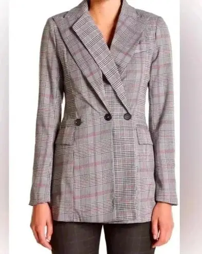 Walter Baker Women's Saundra Plaid Blazer Jacket in Grey Multi Size M Preppy