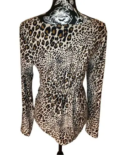 Time And Tru Leopard Maternity Long Sleeve Shirt Jungle Cat Animal Print