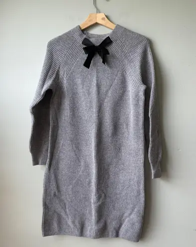 J.Crew Mercantile Sweater Dress Bow Neck Long Sleeve Knit Gray M Size M