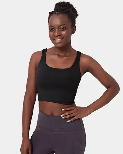 Halara  Basic Black Solid U Neck Workout Cropped Tank Top Size 1x NWT