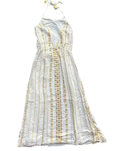 Raga NEW Zaylee Womens Metallic Embroided Halter Dress Size Small