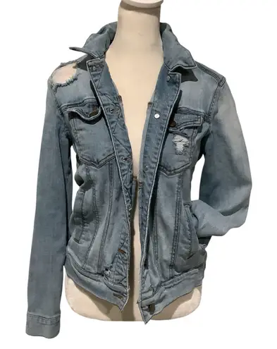 BP Light Blue Distressed Jean Jacket With Pockets Size XS - Image 1
