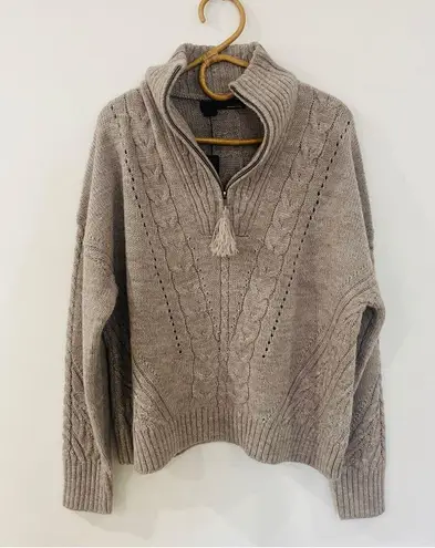 360 Cashmere  wool Alpaca blend half zip sweater in oatmeal