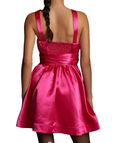 Maeve  by Anthropologie Pink Bow-Tie Satin Mini Dress Women’s size US 4 NWT