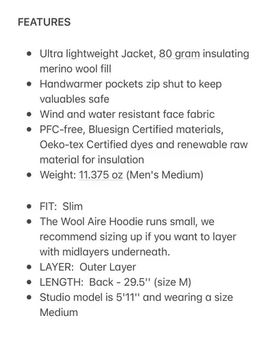 ibex WOOL AIRE HOODIE