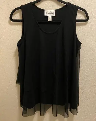 Joseph Ribkoff Black Mesh Layered Blouse Size 8