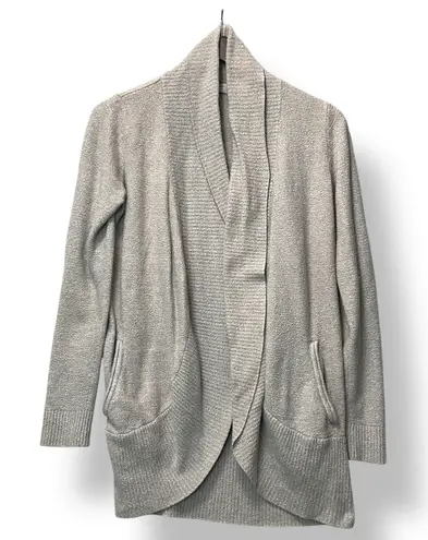 Barefoot Dreams Women Cardigan M CozyChic Lite Beige Open Front Minimalist Soft