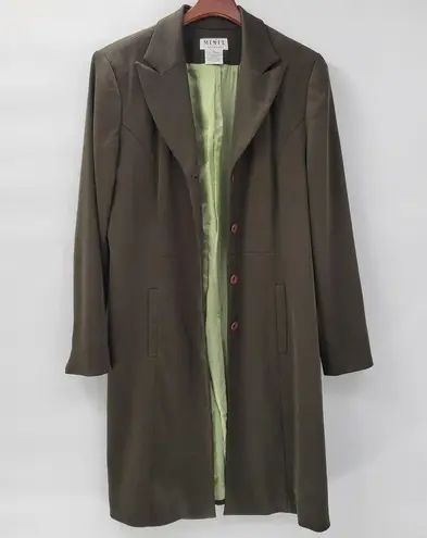 Mixit Longline Jacket Womens 12 Tall Green Stretch Notch Lapel Back Slit Career
