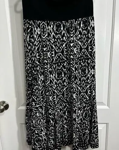 Animal Print Black & White NTCO Nomadic Trader Midi Skirt Size Medium