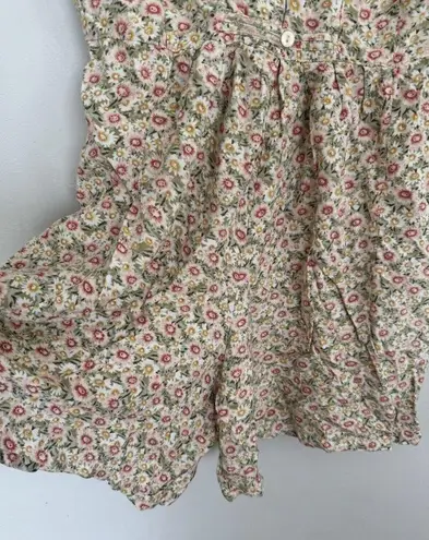 One Piece Vintage FADS Size 6 Floral Boho Romantic Short Romper w/pockets