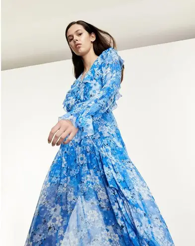 The Kooples ππ Long Dress ~ Blue Floral Print Size 3 = EU 40 Large