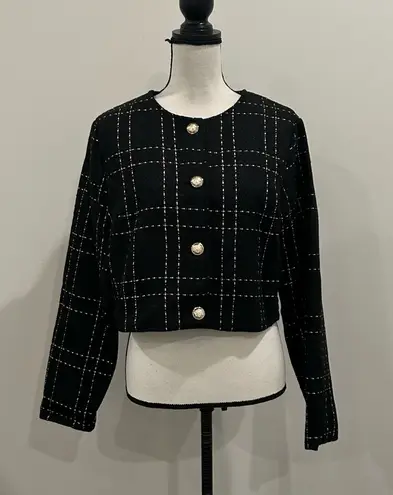 Sason Cropped Blazer Black Size XL