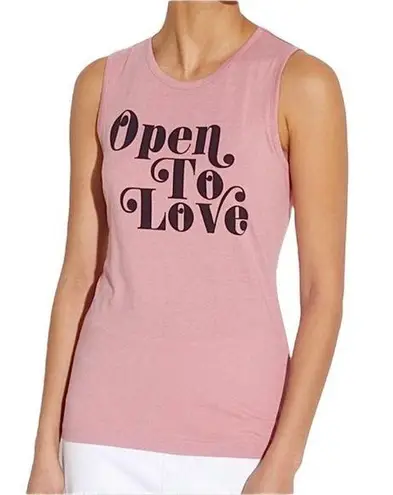 FOR THE REPUBLIC New Open To Love Graphic Print Tank Top Pink Black
