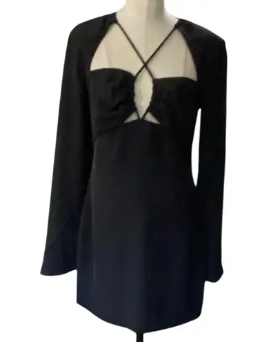 Endless Rose Crossover strap little Black mini dress Long Sleeve NEW Size small