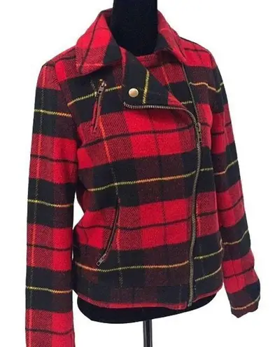 Thread & Supply Moto Jacket Lumberjack Plaid Vintage 1980’s Size Small Red