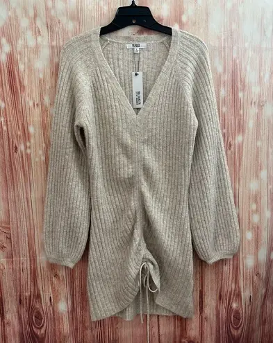 BB Dakota  By Steve Madden Made Ya Cinch Beige Sweater Dress