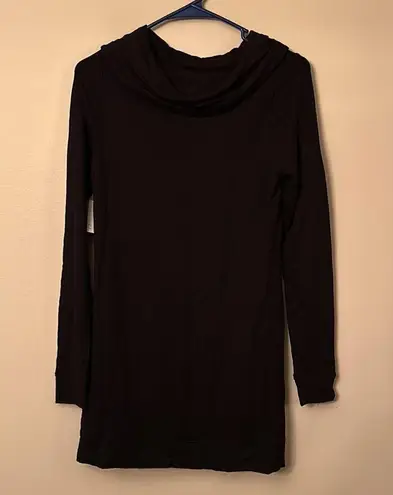 NWT Size XS Daily Ritual Long Sleeved Black Dress With Drawstrings OVERSIZED
