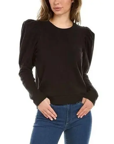 Nation Ltd Gisela Sweatshirt Black Size Medium Crewneck Puff Shoulder
