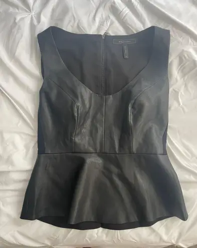 BCBGMAXAZRIA Black Leather Top