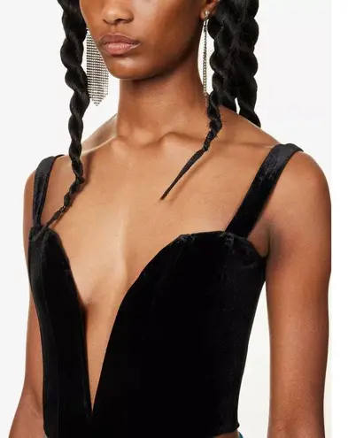 Farai London Edena Velvet Cutout Corset Skirt SET Turquenite Womens Size XS