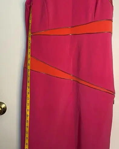 Joseph Ribkoff hot pink and orange zipper dress.