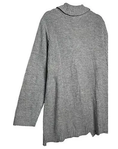 Woman Within Sweater Womens 1X 22/24 Shawl Collar Shaker Button Cardigan Gray