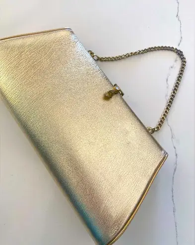 Vintage Metallic Gold Evening / Special Occasion Clutch Purse Handbag Wristlet