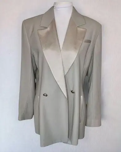 Doncaster Vintage Blazer Gray Wool With Rhinestone Buttons
