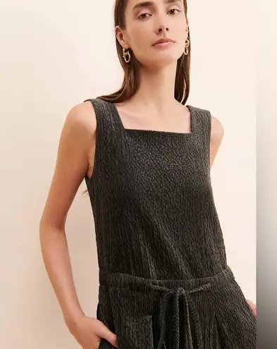 Missing You Already Corduroy Square Neck Jumpsuit Black Size L