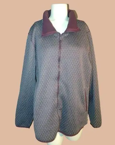 Woolrich XL Coat Women's Lochlyn Fleece Fitted Long Full Zip Jacket Wine