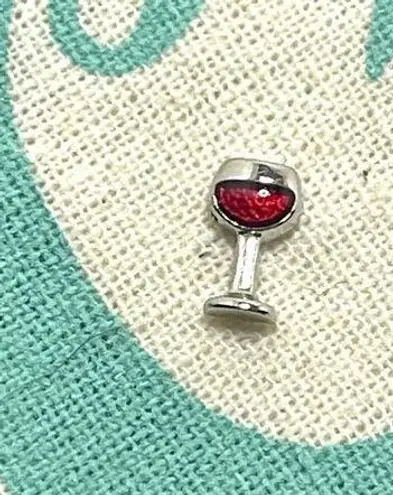 Origami Owl Living Lockets HTF Retired Original Red Wine Glass Floating Charm