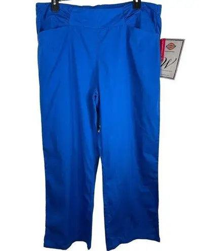 Dickies  Royal Blue Wide Leg Scrubs Medical Uniform Bottoms Pants XL NWT