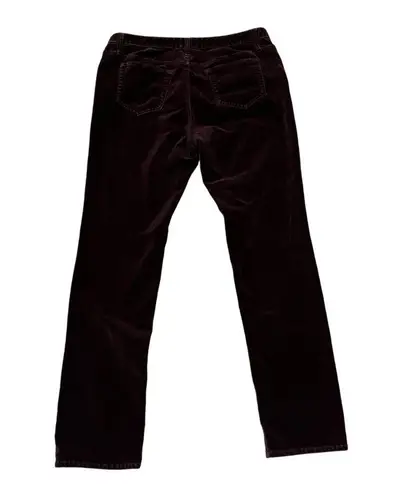 Sundance Burgundy Red Wine Velvet Mid Rise Slim Straight Leg Jeans, Sz 10