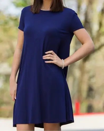 Piko 1988 The Perfect Piko Short Sleeve Swing Dress in Navy Size Small Blue