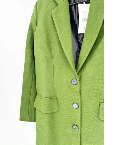 Thakoon Runway Dark Green Single Breasted Wool Long Maxi Coat Size Medium NWT